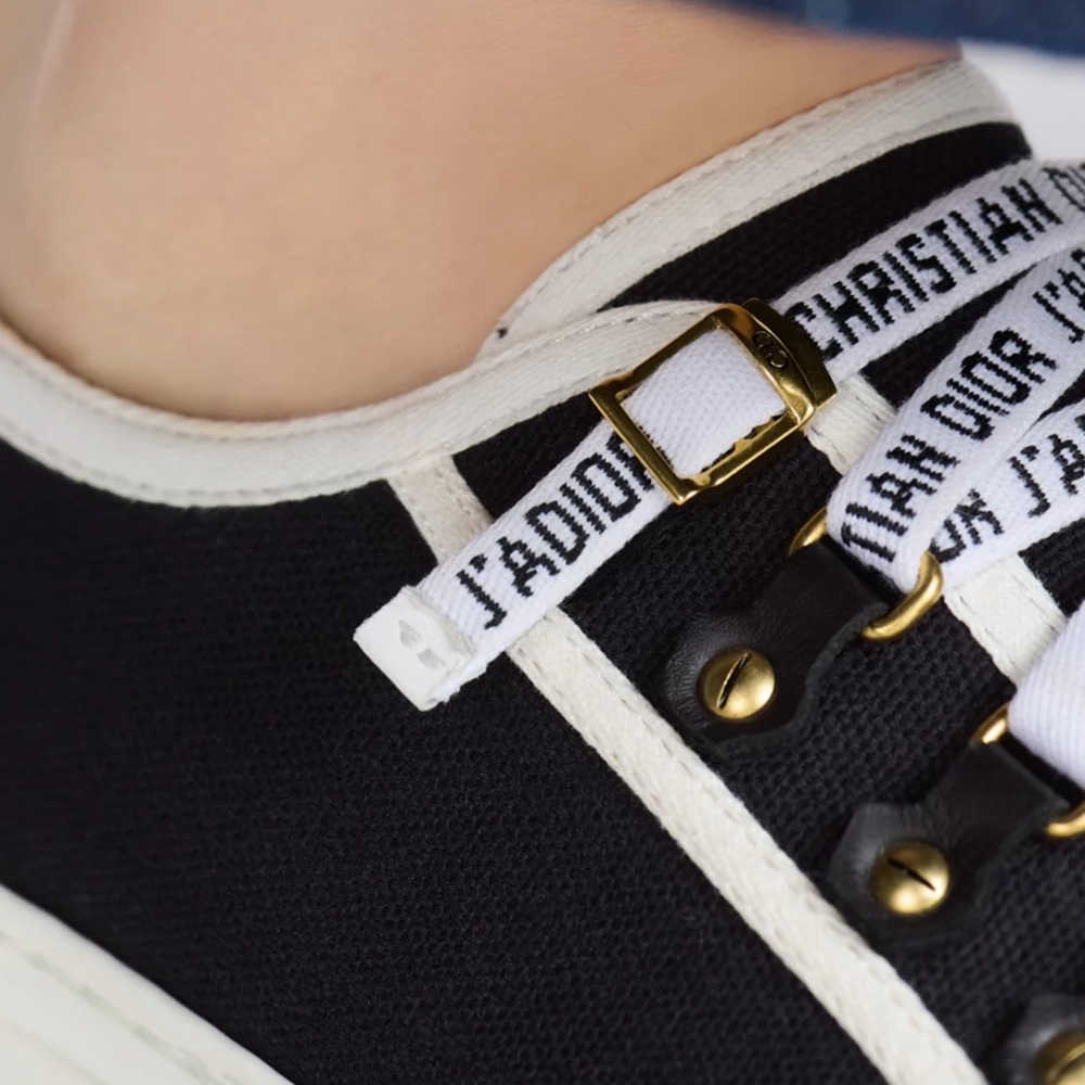 Dior Black and White Canvas Sneakers Walk'n'Dior New in Box 38.5 - Picture 7 of 14